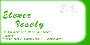 elemer vesely business card